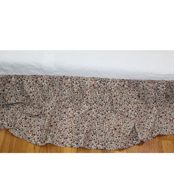VTG 80s JCPenney Brown Floral Lace Comforter Dust Ruffle Shams 4 PC Set Queen - Picture 10 of 14